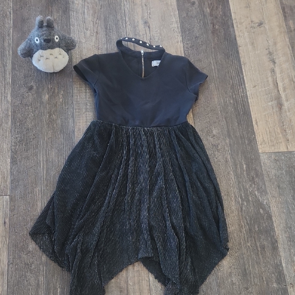 Black Dress with Pleated Skirt